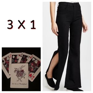 New 3 X 1 Adeline Split Flare High Rise Jeans Y2K Style Bellbottom
